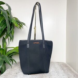 Coach Black Neoprene Fabric Leather Trim Purse Shoulder Bag Tote R8D-6201